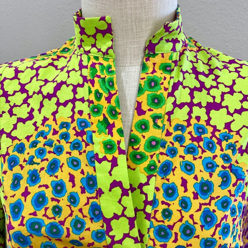 Handmade Boho Lime Green tiered dress with ruffle and ruffled sleeves, Size 10 - Picture 6 of 7